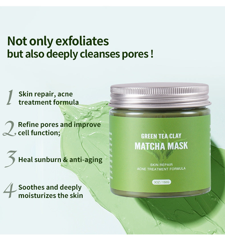 Matcha Mud Mask Balance Grease Green Tea Refreshing Cleansing Sun Damage