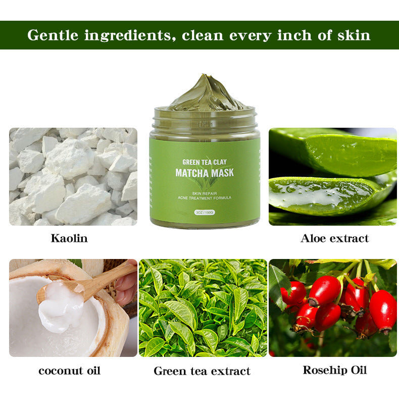 Matcha Mud Mask Balance Grease Green Tea Refreshing Cleansing Sun Damage